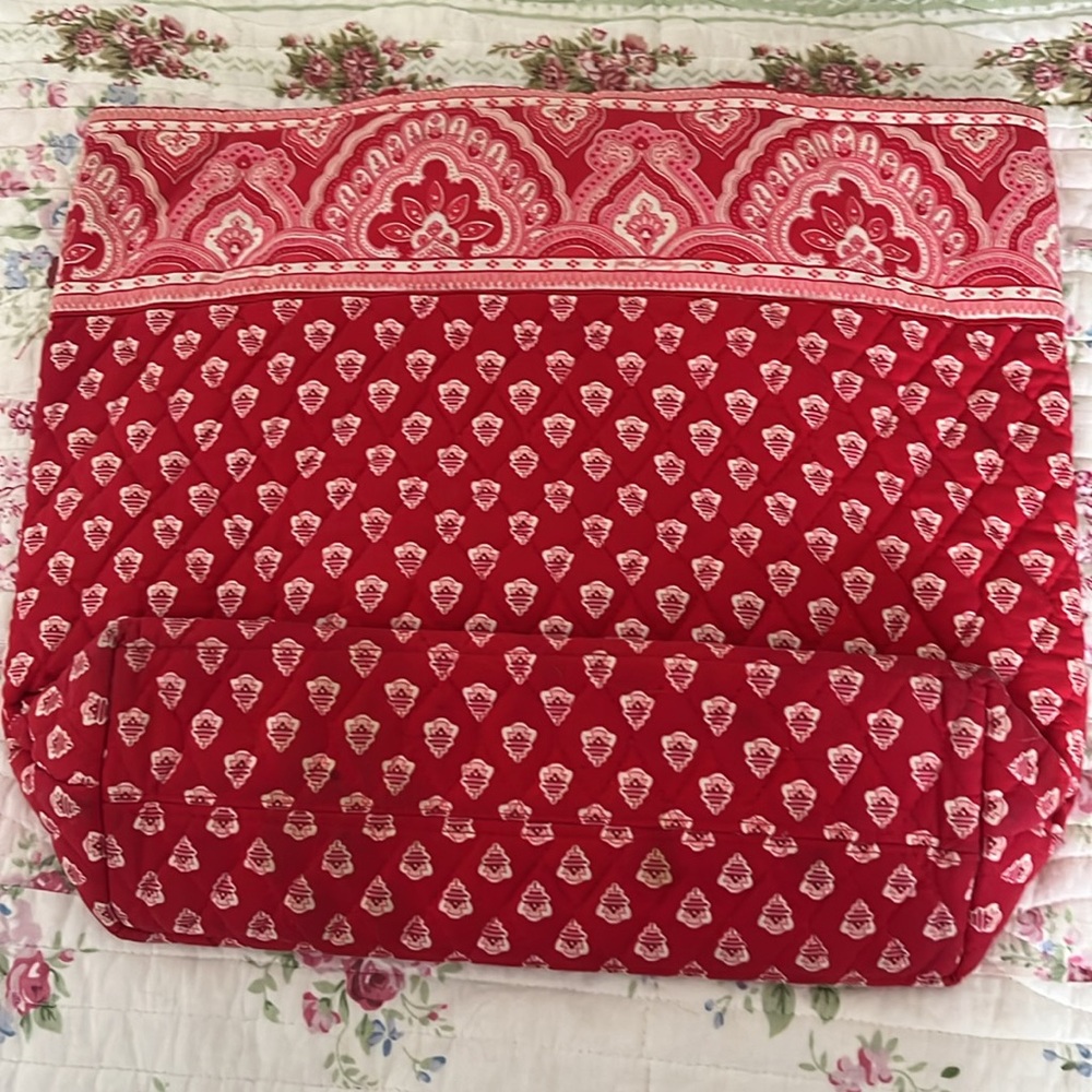 Red Button Tote - Picture 2 of 5